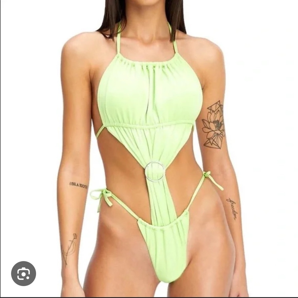 I am gia green bathing one piece bathing suit